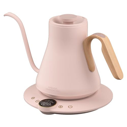 Cocinare Gooseneck Electric Kettle, ±1°F Precise Temperature Control, 1500W Fast Heating, Pour Over Coffee & Tea Kettle with Brew Timer & Keep Warm, Stainless Steel, 0.9L (Munch Pink) - color: Munch Pink