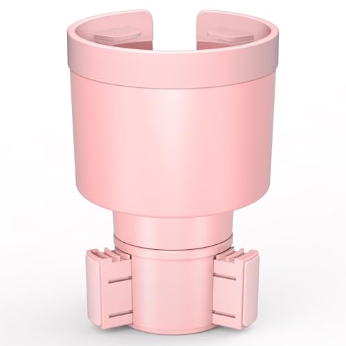 Seven Sparta Car Cup Holder Expander with Offset Adjustable Base, Compatible with Hydro Flasks 32/40 Ounce, Compatible with Yeti Ramblers 20/26/30 Ounce, Other Bottles in 3.4"-3.8" (Pink) - color: Pink, size: Medium*1