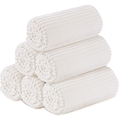 Buryeah 6 Pcs Flannel Throw Blanket Bulk 50 x 60 in Sleepover Blanket Outdoor Wedding Throw Lightweight, Oeko-tex Standard 100 Certified for Sofa Homeless Gifts (Cream White) - color: Cream White