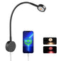 Dimmable RV Reading Light, Aluminum 12V LED Reading Light with USB-C Charger, Red Nightlight & Flexible Gooseneck & Convenient Head Switch, Designed for Camper Van Boat DC12-24V (Black)