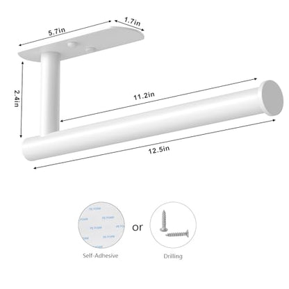 VAEHOLD Self Adhesive Paper Towel Holder Under Cabinet Mount, Wall Mounted Paper Towel Roll Holder for Kitchen, Bathroom, Wall - Stainless Steel (White) - color: White