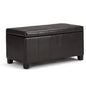 SIMPLIHOME Dover Storage Ottoman Bench - 36 inch Wide Upholstered Vegan Leather Rectangular Lift-Top Ottoman in Tanners Brown, Contemporary Bench for Living Room with Safety Hinges - color: Tanners Brown