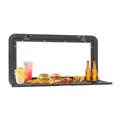 RV Foldable Table,800x450mm Folding Table, Lockable Wall Table Kit Outdoor Picnic Wall Mounted Table Rv，for Vans, Trucks, Campervans, Trailers
