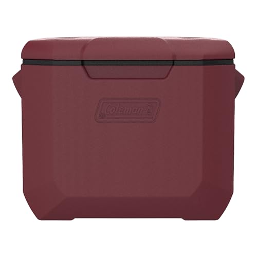 Coleman Chiller 9/16/30/48/60qt Cooler with Ice Retention, Leak Resistant, Great for Camping, Concerts, Sports, and More - color: Cranberry, size: 60qt