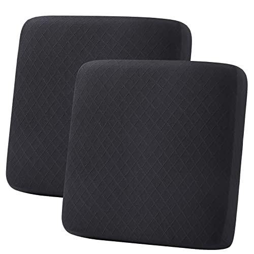 hyha Jacquard Couch Cushion Covers, Magic Sofa Covers Washable, Stretch Couch Covers for 2 Cushion Couch, Diamond Lattice, Thick Couch Covers for Sectional Sofa (2 Pieces, Black) - color: Black, size: Set (2 Pieces)