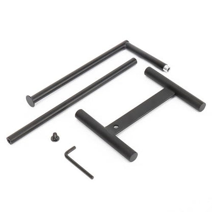 Livabber L-Shape Hand Towel Holder Stand, Metal Hand Towel Rack Modern Countertop Hand Towel Ring Standing Towel Bar for Bathroom Kitchen Vanity (Black)