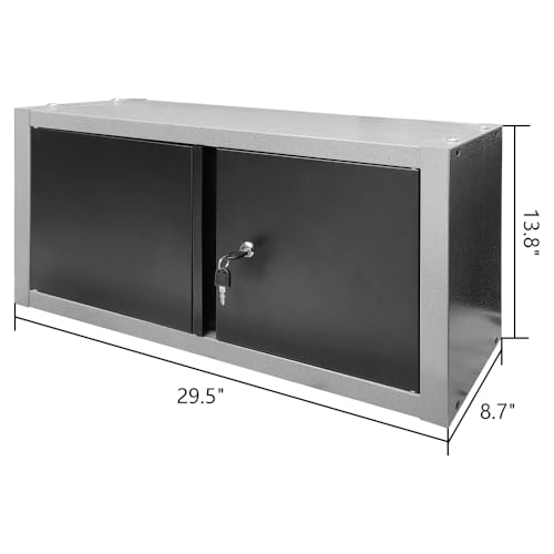 JZD Metal Wall Cabinet with Two Lockable Doors, Steel Wall Chest for Kitchen Warehouse Home Office Garage - size: M-03