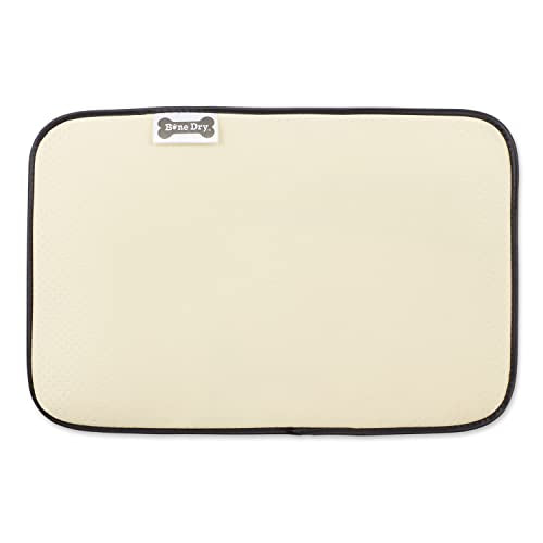 Bone Dry Machine Washable, Ultra Absorbent Pet Mat, 12x18, Stone/Off-White Lattice - color: Stone/Off-White Lattice, size: 12"L x 18"W
