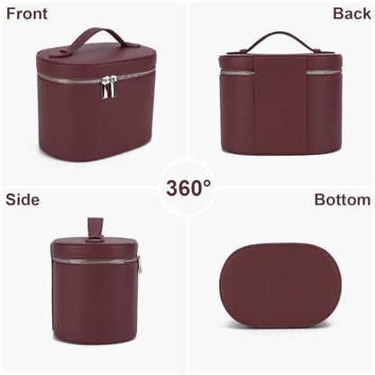 YFGBCX Makeup Bag Vanity Case with Removable Divider Travel Toiletry Bag Portable Cosmetic Bag Makeup Organizer Case - color: Burgundy