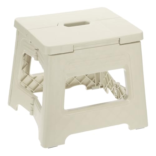 uxcell 8" Folding Step Stool for Adults 88 lbs Capacity Non-Slip Step Stool with Handle Collapsible Foot Stools, White Small Stepping Stool for Bathroom, Bedroom, Kitchen - color: White, size: 7.9 x 6.6 x 7.9inch