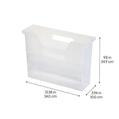IRIS USA Small Portable Desktop File Box with Open Lid, 6 Pack, Side Handles, Hanging File Folders, Tabs & Inserts, Letter Size, Magazines, Newspapers, Mail, Books, Notebooks, Clear - size: 6 - Pack, style: Open Top Bin (S - Clear)