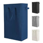Odonata Slim Laundry Hamper Handles Collapsible Laundry Basket Thin Dirty Clothes Basket Narrow Laundry Bag Foldable Dirty Hamper 45L (Navy blue) - color: Navy blue