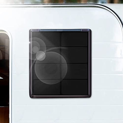 funomo RV Large Side Window Shade, 30 × 26 inch Foldable Magnet RV Blackout Window Cover, Keystone Outback Travel Trailer Side Windows Cover, UV Rays Protection Waterproof Thickened Oxford (Black) - color: Black-Blue Label, size: 30"L× 26"W