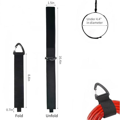 Extension Cord Holder Strap –3PCS 16.3" Heavy-Duty Storage Organizer for Power Cords, Air Hoses, Ropes – Strong Adjustable Strap with Carabiner