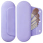 AGIKET Silicone Makeup Brush Holder Travel Cosmetic Bag：Soft Portable Cosmetic Face Brushes Holder with Upgrade Anti-Fall Out Magnetic Closure, Large Travel Makeup Brush Case - Lavender - color: Lavender, style: Brush Holder