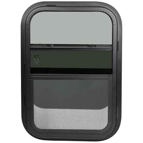 NOVINO RV Windows for Cargo Trailer, 15" W x 22" H RV Camper Cargo Trailer Windows Replacement, Vertical Sliding,Fit 15/16" or 1-3/8" Thick Wall,Allow Error 1/16”,DOT Approved - size: 15"W x 22"H