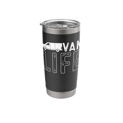 Vanning Vanlife Van Life Stainless Steel Insulated Tumbler - color: Black