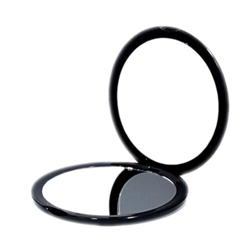 deweisn Magnifying Compact Cosmetic Mirror Elegant Pocket Handheld Makeup Mirror with Powerful 10x Magnification and 1x True View Mirror for Travel or Your Purse - color: Black, size: 4"L x 0.5"W