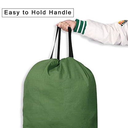 Cotton Canvas Laundry Bag with Handles & Drawstring Straps, Heavy Duty Extra Large Laundry Bags for Laundromat and Household, 25.5x34 Inch, Army Green - color: Army Green