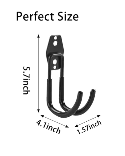 2PCS Wall Mounted Storage Hook is Used for Hanging Steel Heavy-Duty Transparent Hooks, Suitable for Hanging Bicycles, Ladders, Garden Tools, and Large Items in Bathrooms and Kitchens DJA599-02