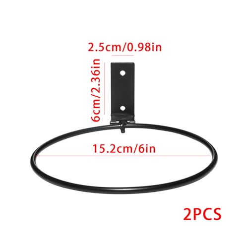 2 Pack Wall Mounted Plant Holder,Plant Pot Holder,Hanger Heavy Duty Flower Pot Ring for Outside,Foldable Wall Plant Holder,6 Inch(Black) - color: Foldable, size: 6inch，2pcs