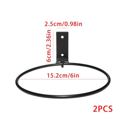 2 Pack Wall Mounted Plant Holder,Plant Pot Holder,Hanger Heavy Duty Flower Pot Ring for Outside,Foldable Wall Plant Holder,6 Inch(Black) - color: Foldable, size: 6inch，2pcs