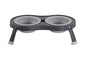 Dexas Pets Double Elevated Pet Feeder, Light Gray, Small/1 Cup Capacity Bowls (PW100432429) - color: Light Gray, size: Small/1 Cup Capacity Bowls