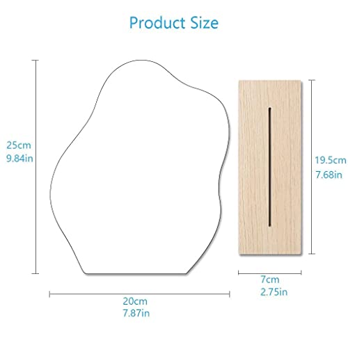 Irregular Aesthetic Vanity Mirror Frameless, Decorative Desk Tabletop Acrylic Mirrors with Wooden Stand for Living Room, Bedroom, Office and Minimal Spaces Home Decor - Cloud Shape