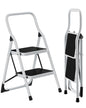 SOLADDER 2 Step Stool, Folding Step Ladder with Wide Anti-Slip Pedal & Safety Lock, Step Stool for Kitchen, Bathroom, Office, 300lbs Capacity - size: 2 Step