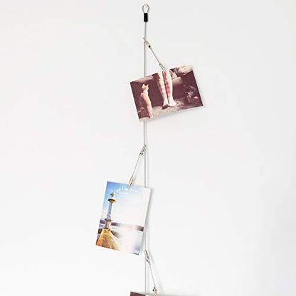 TFu Wall Hanging Photo Display, DIY Picture Photo Frame String with 12 Clips for Hanging Photos Notes and Artworks (Adjustable Alligatory Clip) - size: Adjustable Alligatory Clip