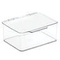 mDesign Plastic Playroom and Gaming Storage Organizer Box Containers with Hinged Lid for Shelves or Cubbies, Holds Small Toys, Building Blocks, Puzzles, Markers, Controllers, or Crayons, 8 Pack, Clear