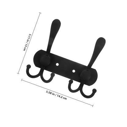 BESPORTBLE Multi-Functional Wall Mounted Storage Hooks, Black Triple Head Utility Hook for Bathroom, Kitchen, Bedroom, Key Hanger and Towel Holder for Home Organization