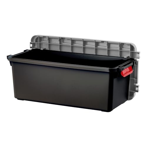 IRIS USA 2 Pack TrailBox, 15 Gallon Lockable Storage Trunk Box, Truck Bed Bin Heavy-Duty Containers Camping Gear, Adventure Chest - Dark Gray/Gray - color: Dark Gray, size: 15 Gal - 2 Pack