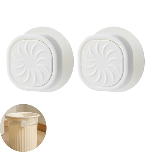 2 Pack Trash Bags Tuck Buckle Cinch Non-Slip Rotating Tightening Clips Instead of Elastic Bands Bag Liner Wrap Holder for Gabage Can Cylinder Waste Bin Kitchen Office Bedroom Bathroom