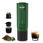 H02PRO Travel Coffee Maker, Portable Espresso Machine for Camping, 20 Bar Mini Coffee Maker Compatible with NS Capsule & Ground Coffee, Battery Operated Self-heating, Ideal FathersDay Gifts - color: Forest Green