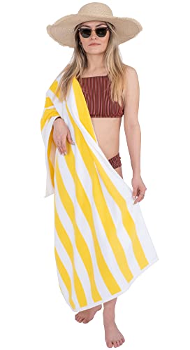Cotton Paradise, Cabana Stripe Beach Towels 4 Packed, 30x60 inches Extra Large Pool Towels, Soft Absorbent Quick Dry, Yellow - color: Yellow