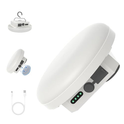 Rechargeable LED Camping Lantern 4000LM with Remote – Tent Light, Warm/Neutral/Cool 3 Modes & Stepless Dimming, IPX5 Waterproof, Magnetic Hook, Portable for Camping & Glamping - size: 30-White(Max)