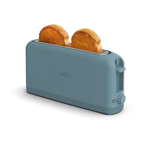bella 2 Slice Slim Toaster, Fits-anywhere™ Kitchenware, 6 Setting Shade Control with Reheat & Cancel Buttons, Fits Sourdough, 10” Long Slot, Anti Jam & Auto Shutoff, 900 Watt, Surf - color: Surf, size: 2 Slice