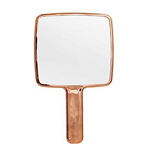 YCHMIR Hand Held Mirror Electroplate Mirror Rose Gold, Square 11x6.7inch - color: Rose Gold, size: 11"L x 6.2"W