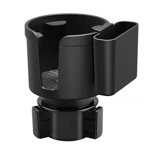 Seven Sparta Cup Holder Expander with Phone Holder & Cable Access, 3-in-1 Car Organizer, Side Storage Box for Phone/Cards, Compatible with Yeti, Owala, Hydro Flasks & Large Bottles Mugs in 3.5"-4.0" - size: Large