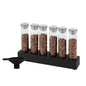 watchget Coffee Bean Container 6PCS Silver Coffee Bean Cellars Tubes Single Dose Coffee Bean Storage with One-Way Exhaust Valve & Black Stand & Silicone Funnel- Organized Storage Solution - color: Silver Aluminum Lid 6PCS
