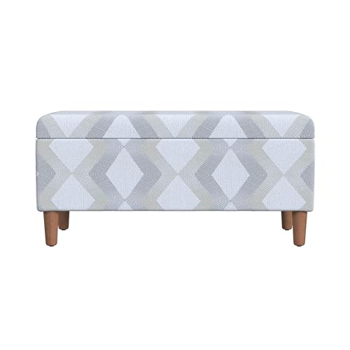 HomePop Malmo 36" Storage Bench - Natural Woven Geo - color: Natural Woven Geo