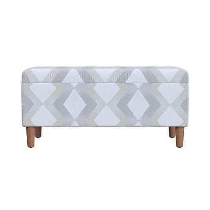 HomePop Malmo 36" Storage Bench - Natural Woven Geo - color: Natural Woven Geo