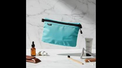 GOX Small Toiletry Bag for Men Bulk Cosmetic Bag Dopp Kit Carry On Zipper Pouch Organization Nylon Small Packing Sack Water Repellent - color: Blue