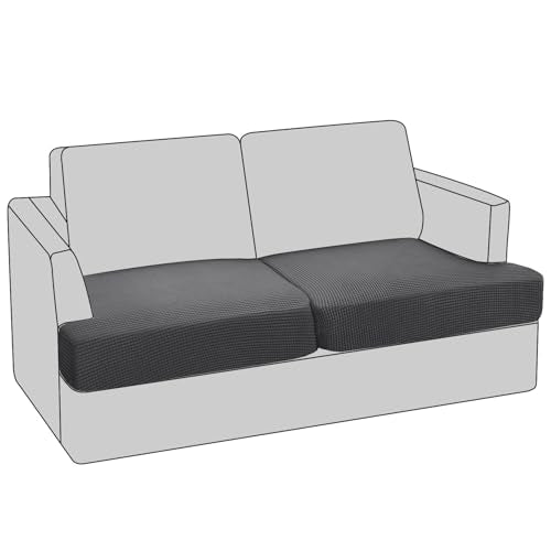 PrinceDeco Couch & Sofa Cushion Covers - 2 Pack, Washable, Pet-Friendly, Grey - color: Grey, size: 2 Cushion Sofa