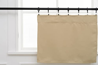 Pickluc Rod Pocket Tier Curtain - Half Blackout Curtain for Kitchen, Bathroom, Cabinet, Basement, 42 Inches Wide and 24 Inches Long, Beige, 2 Panels - color: Beige, size: 42"W x 24"L (Pack of 2)