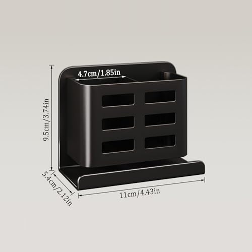 Black Wall-Mounted Toothbrush Holder, Aluminum Material Shower Shaver Storage Rack, No Drilling Required, Removable Toothpaste Storage Rack - size: Black double slot