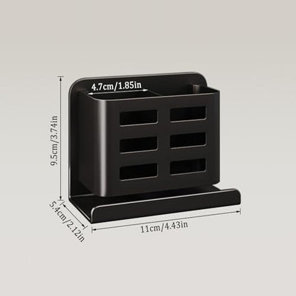 Black Wall-Mounted Toothbrush Holder, Aluminum Material Shower Shaver Storage Rack, No Drilling Required, Removable Toothpaste Storage Rack - size: Black double slot