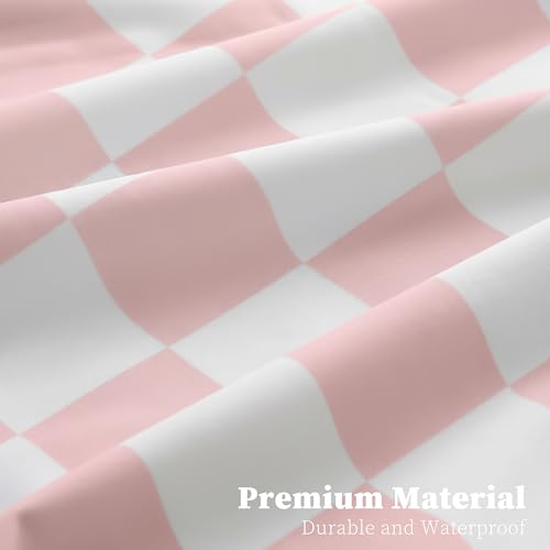 Ohocut Pink Checkered 2 Pcs Large Travel Laundry Bags for Dirty Clothes, Aesthetic Trendy Waterproof Washable Laundry Bag with Handle for Girls Women, Travel, Gym, Swimming Pool - color: Pink