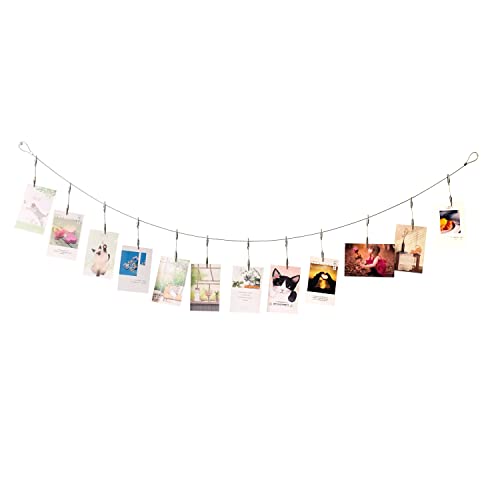 TFu Wall Hanging Photo Display, DIY Picture Photo Frame String with 12 Clips for Hanging Photos Notes and Artworks (Adjustable Alligatory Clip) - size: Adjustable Alligatory Clip